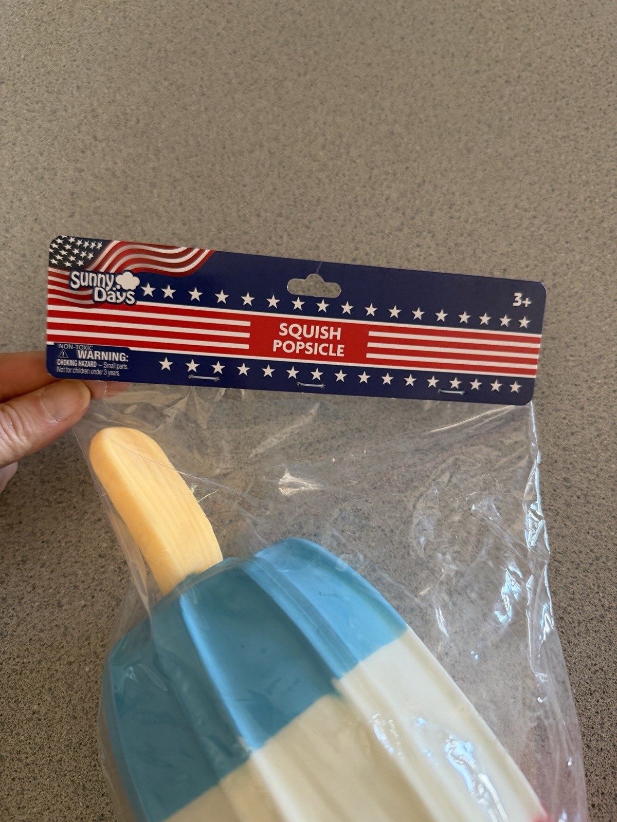 New Sunny Days Jumbo Squishy Red White Blue USA Popsicle Ice Pop Squeeze Toy 3+