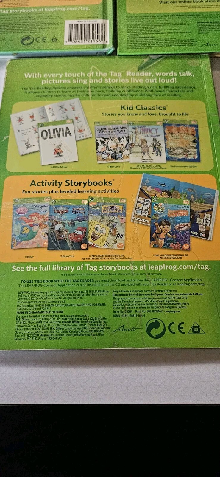 Lot of 3 Leap Frog Tag Books Toy Story Foster’s Ozzie And Mack