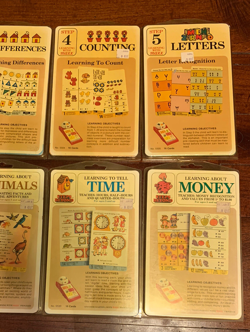 Lot of 10 Learning With Maxx Sets, COMPLETE 1-6, Calendar, Animal, Time, Money