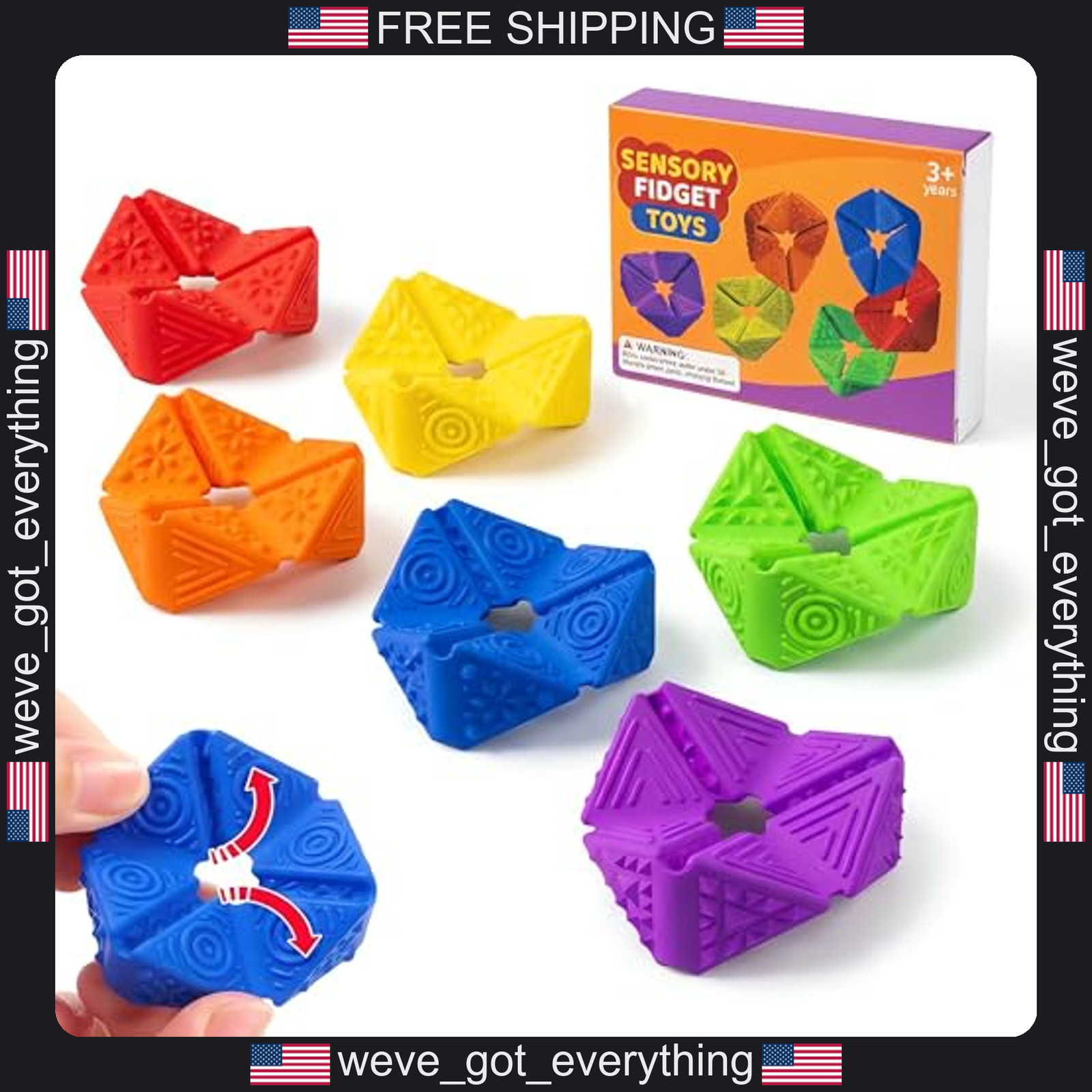 Six-Piece Sensory Fidget Cube Set for Kids and Adults