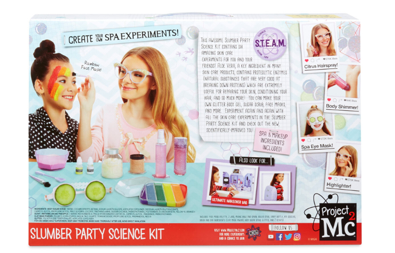 Project Mc2 SLUMBER PARTY Science Kit – 6 SPA Treatments – Scrubs Masks ❤️NEW❤️