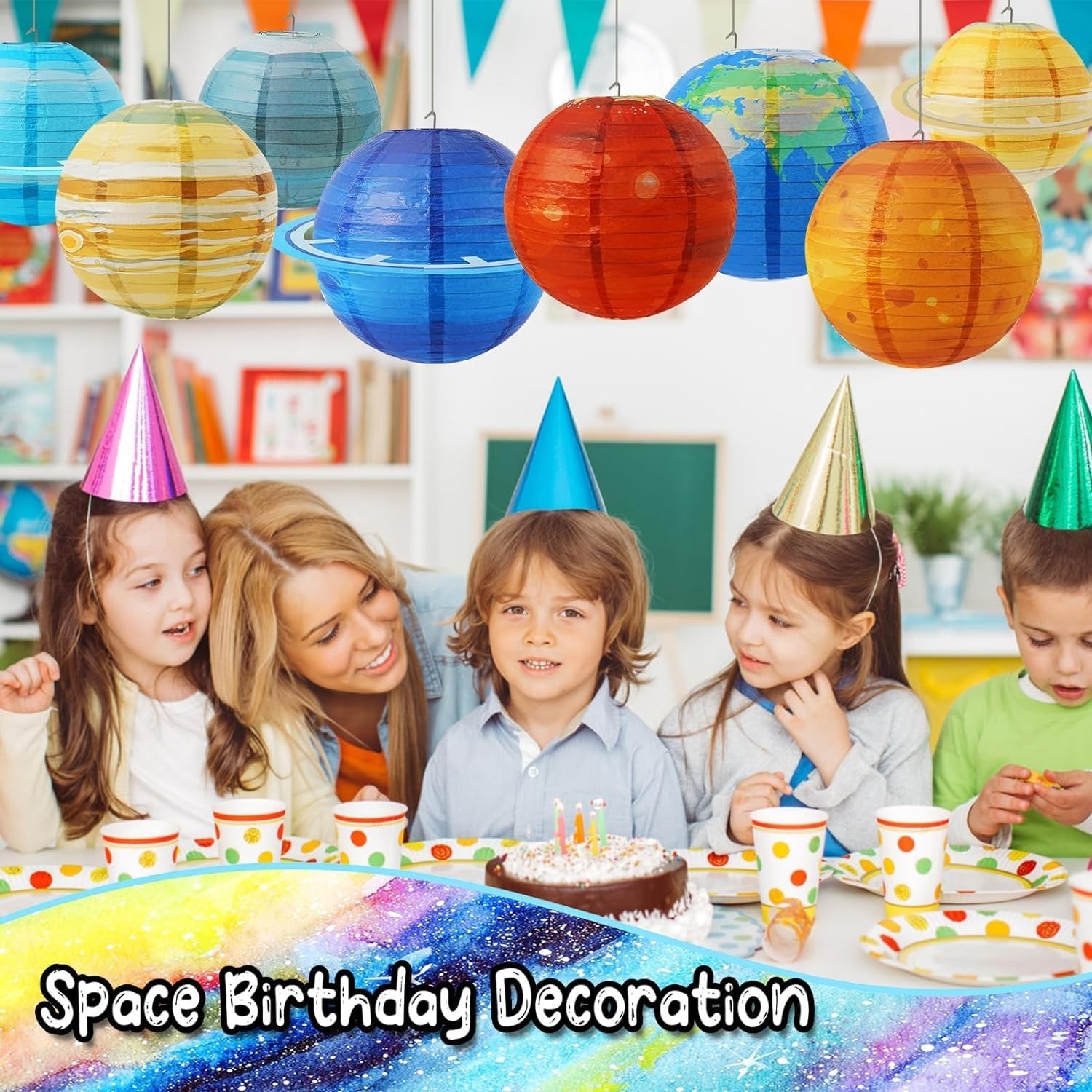 Space Planet Paper Lanterns 12 in Solar System Hanging Decor Out of This Worl…