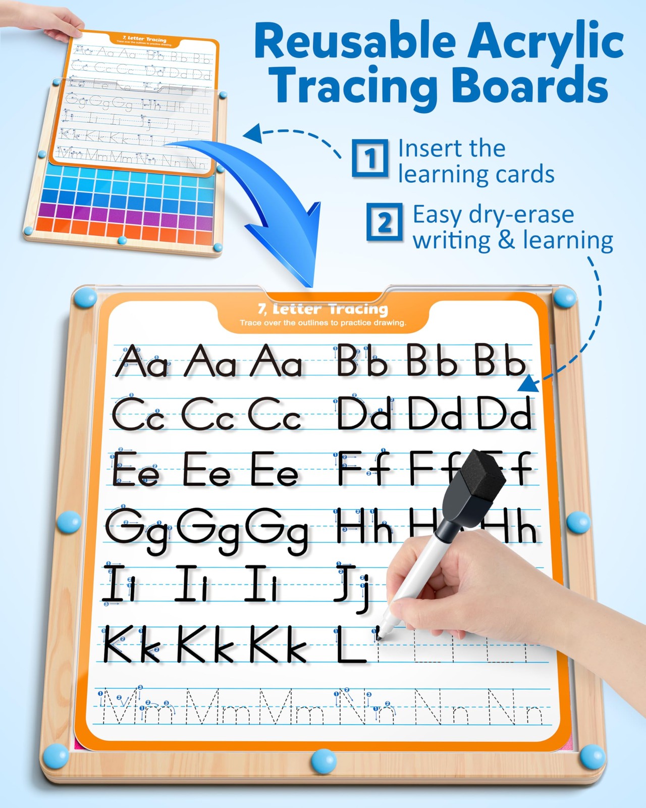 Coogam Handwriting Hundred Medium to Large, Red, Green, Blue, Purple, Yellow