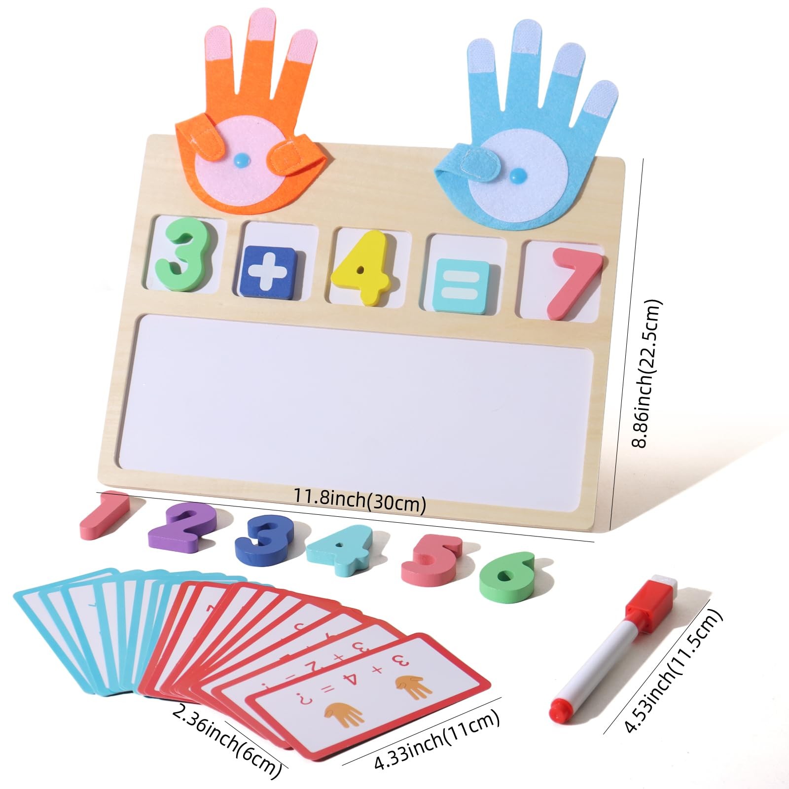 Montessori Math Board Toy Double-Sided Counting & Number Tracing Kids 3-6