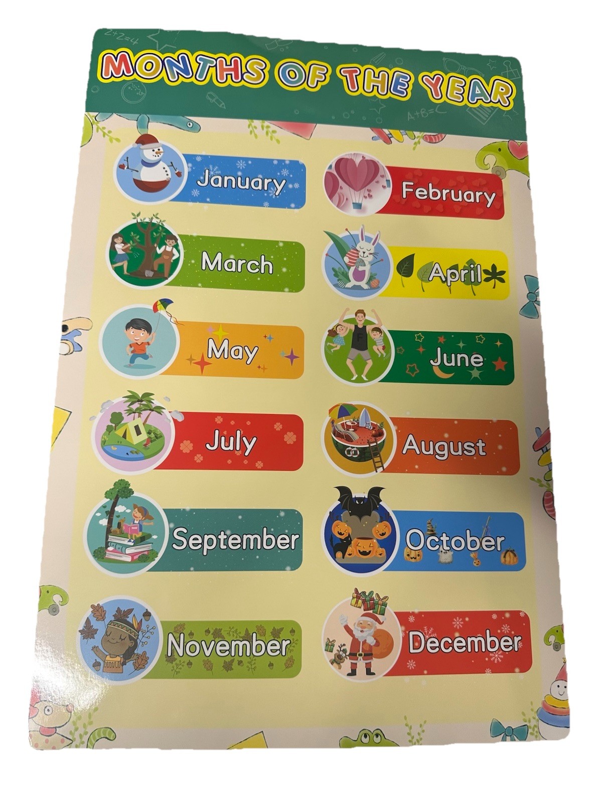 16PCS Educational Preschool Posters Toddlers Kids Perfect for Classroom Teach