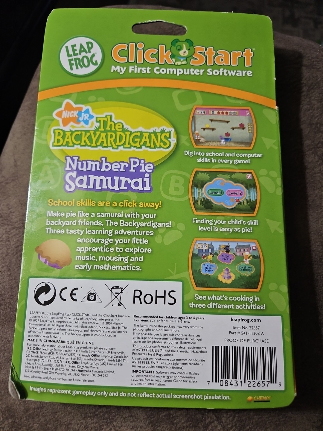 Leapfrog clickstart nick junior The Backyardigans number pie samurai new sealed
