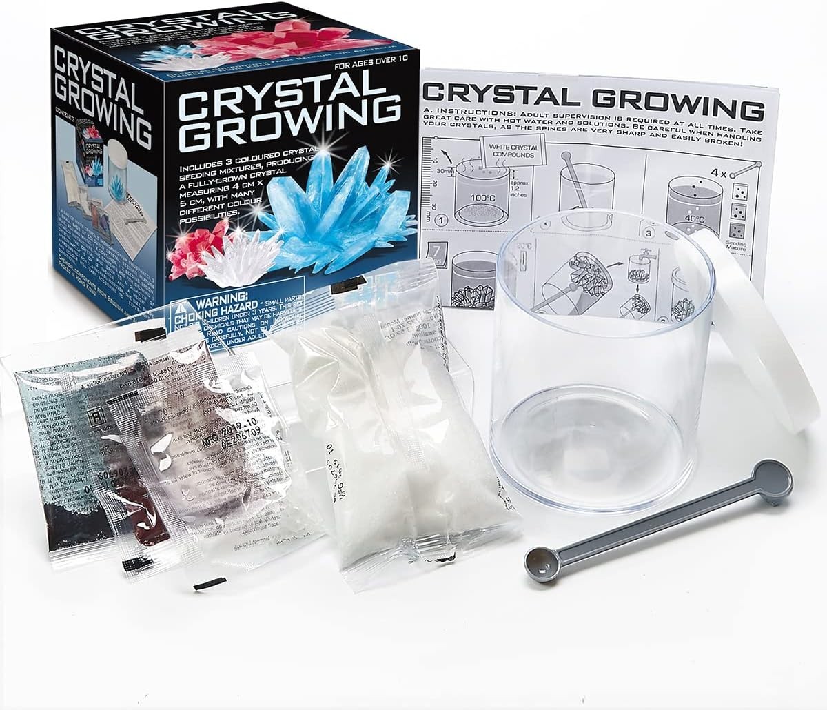 Educational Crystal Growing Science Kit – 3 Color Crystals for Young Scientists