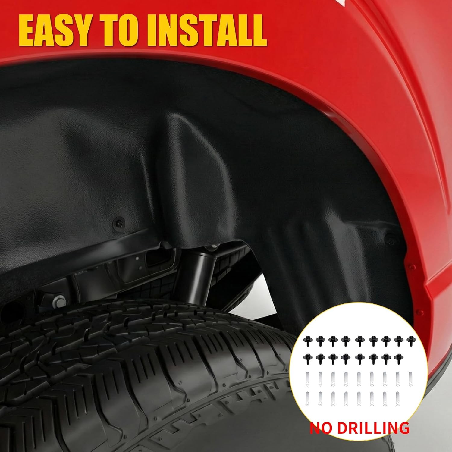 F150 Wheel Well Guards 2021-2025 No Drill Rear Liners