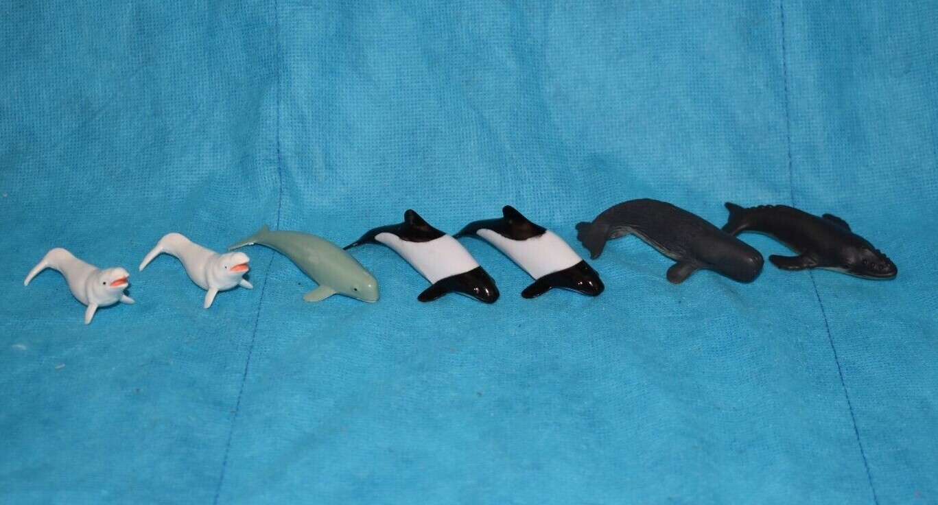 Lot of Toy Animals Figures Seaworld Case Orca Whale Dolphin Horse Reindeer Dog +