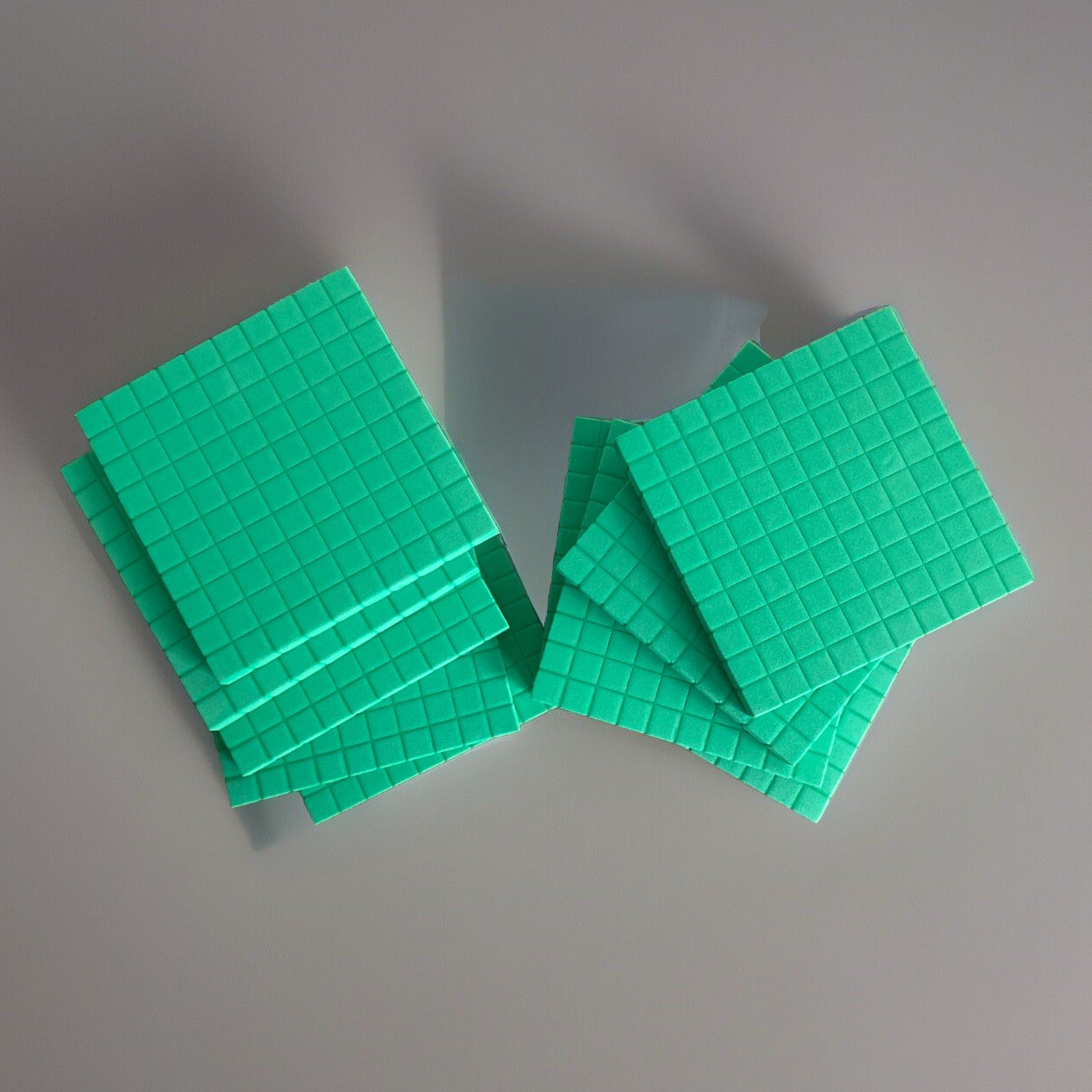 ETA Hand2Mind LOT OF 9 (10-Packs)-Base Ten Flats- Green Foam Manipulatives STEM