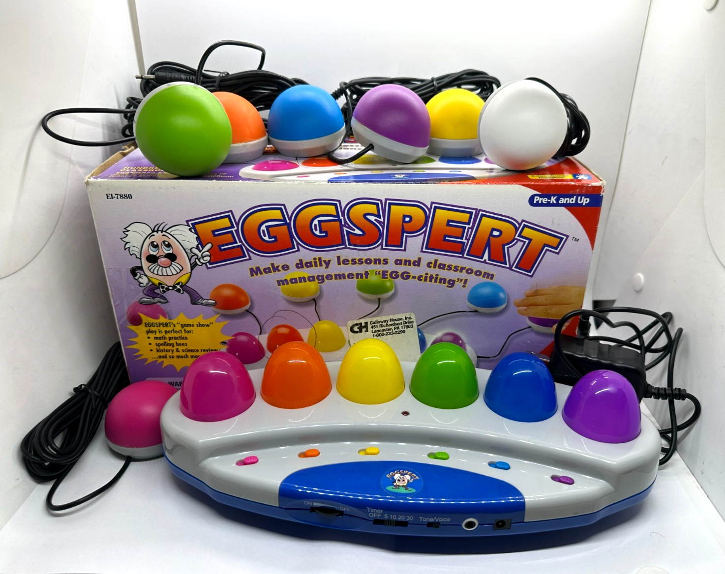 Eggspert Buzzer Game EI-7880 2001 Complete Set Educational Works Read Descriptio
