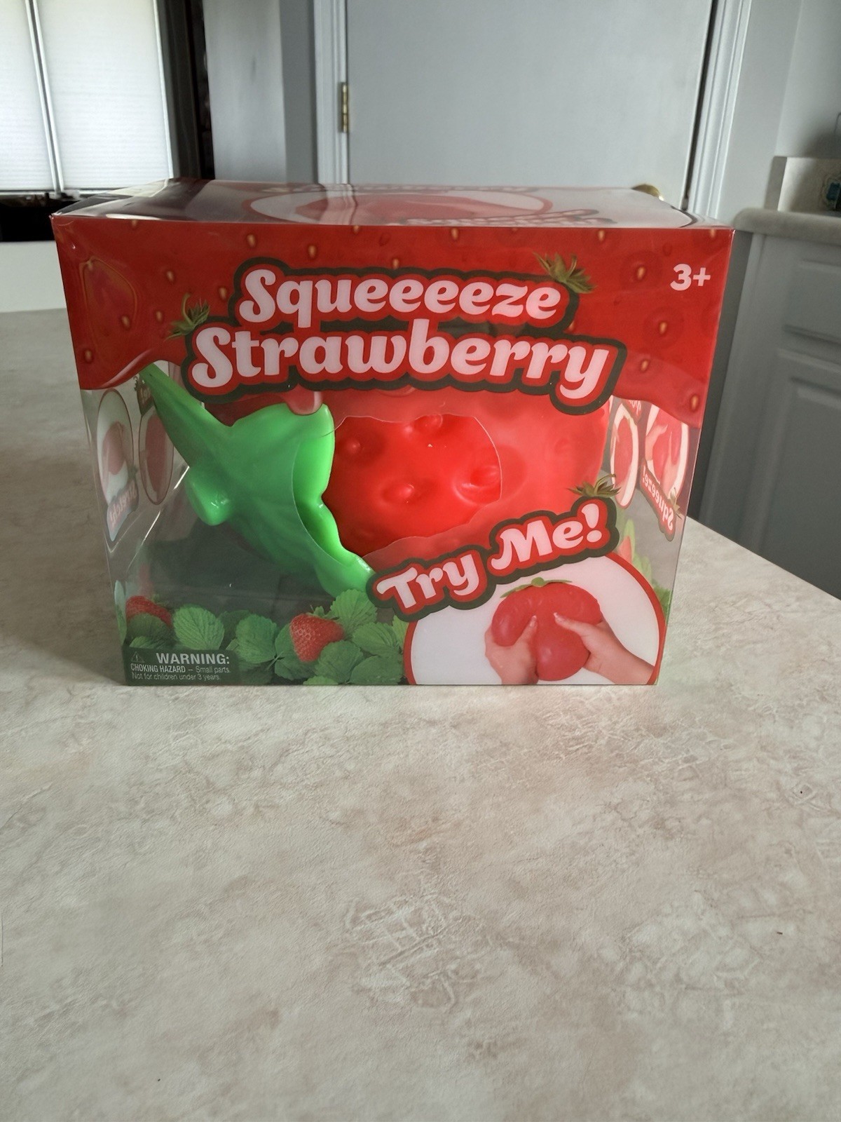 Sunny days JUMBO Squeezy Squeeezy Strawberry Squishy Toy Stress *NEW*