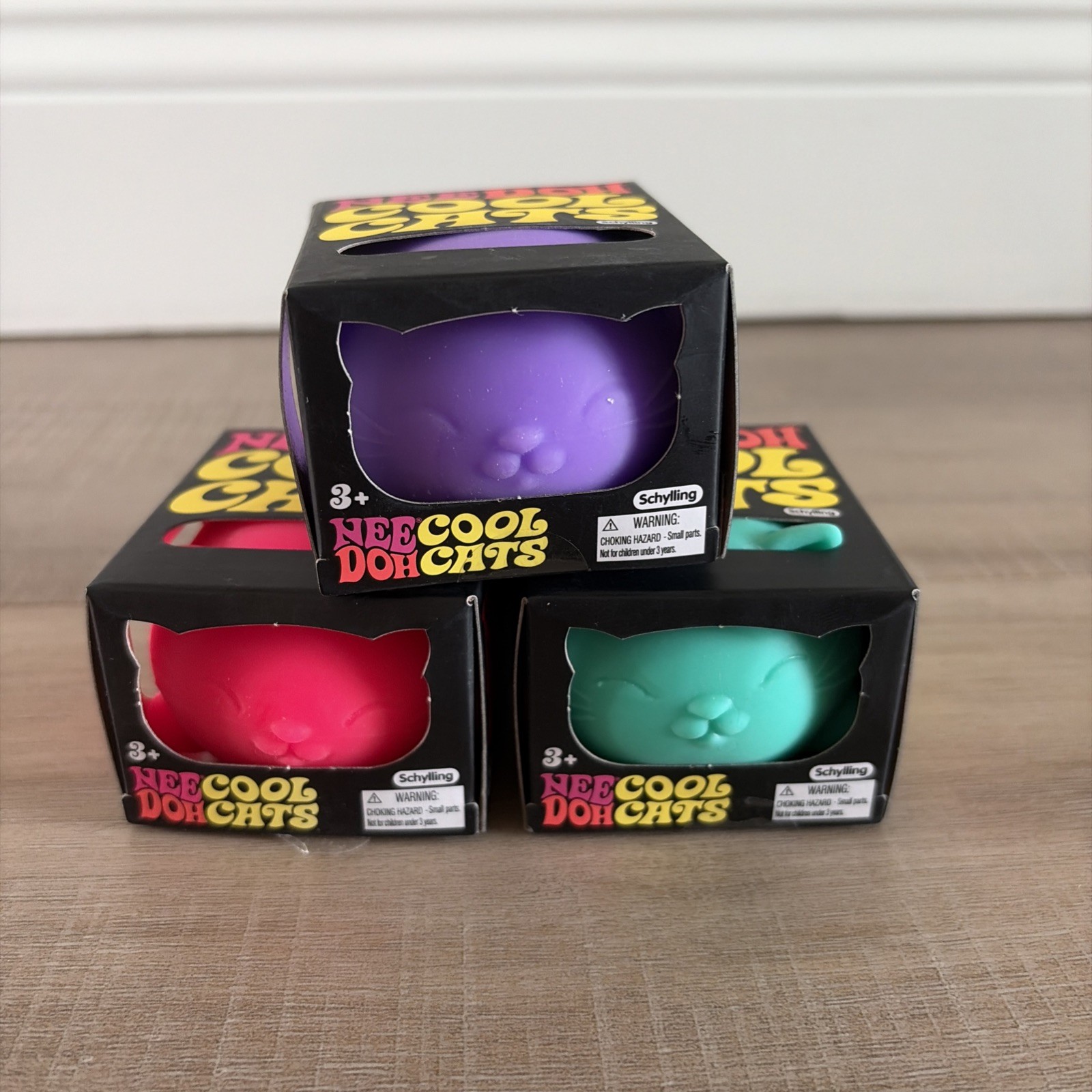 NEW!! NeeDoh Teenie COOL CATS 3 Pack, NEE DOH 100% AUTHENTIC