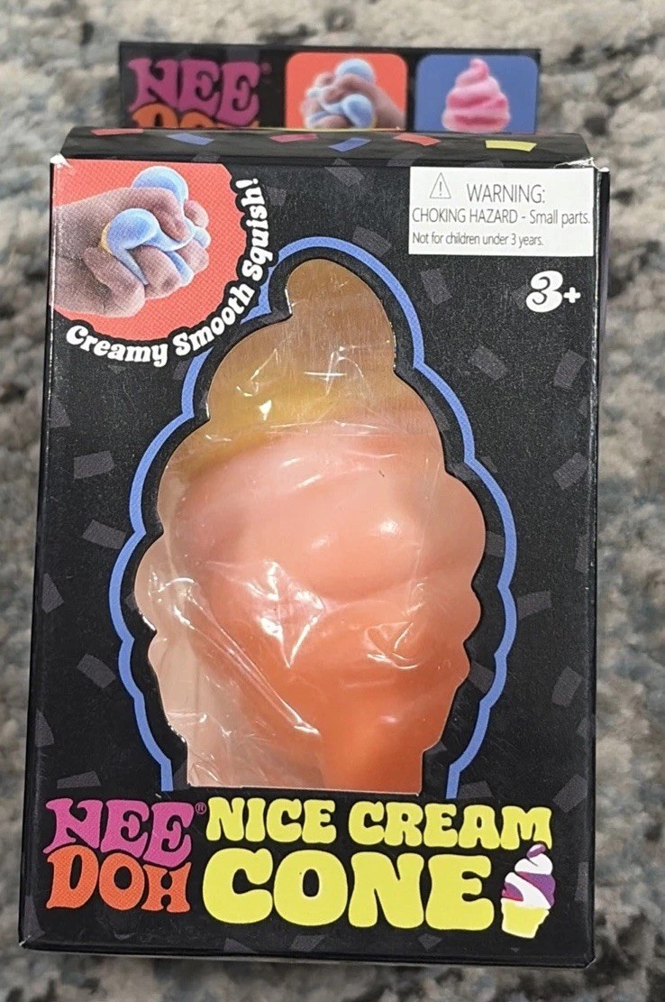 NeeDoh Orange Nice Cream Cones Stress Toy Fidget Squeeze Super Squish