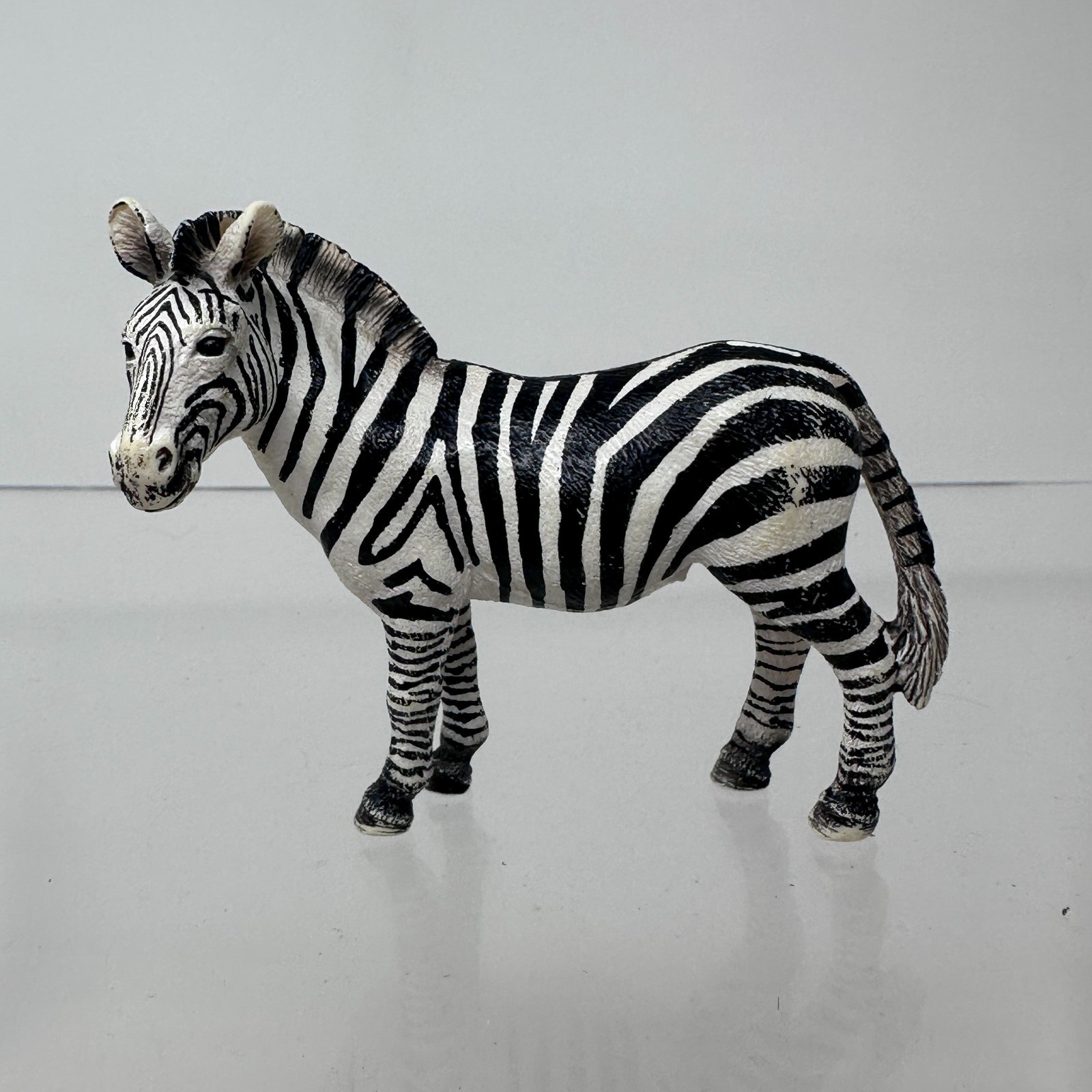 Schleich Zebra Figure Black White Horse Wildlife Zoo Animal Figurine 4″ 2008