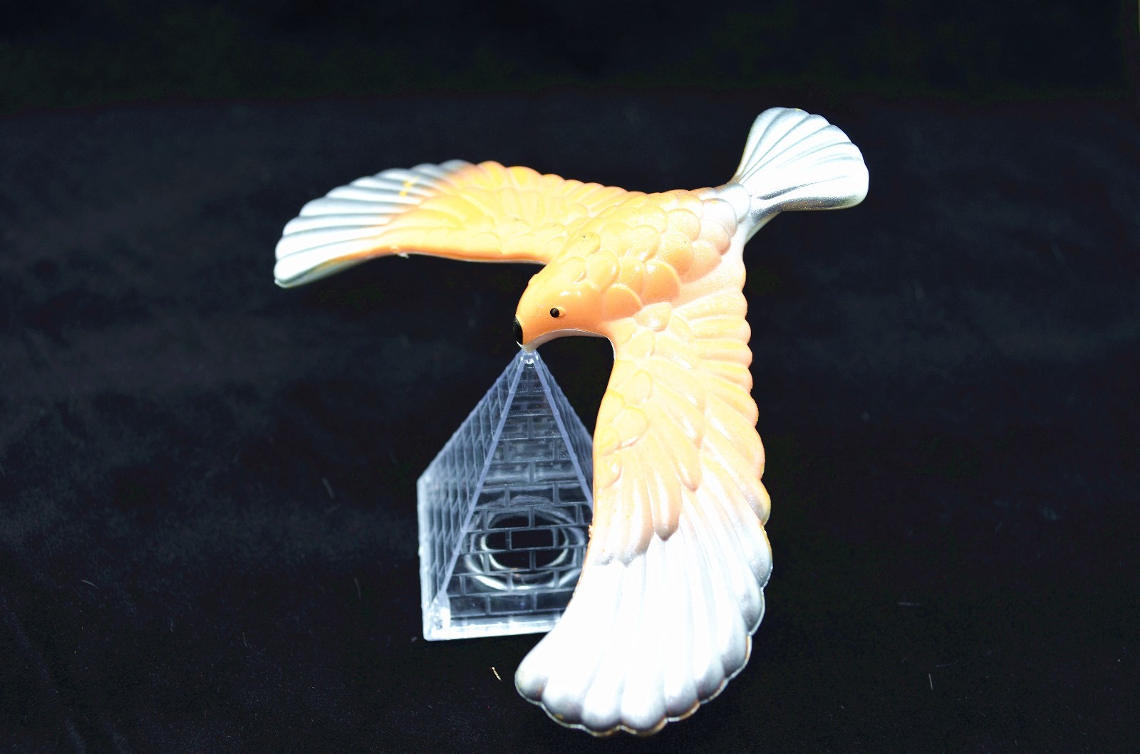 3 Pcs Per Order Cute Balancing Bird With Clear Triangle Stand (Colors May Vary)