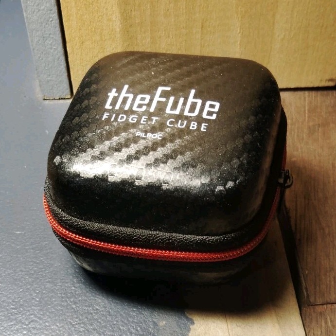 theFube Fidget Cube Black with Carrying Case for Kids Ages 8-11 Years