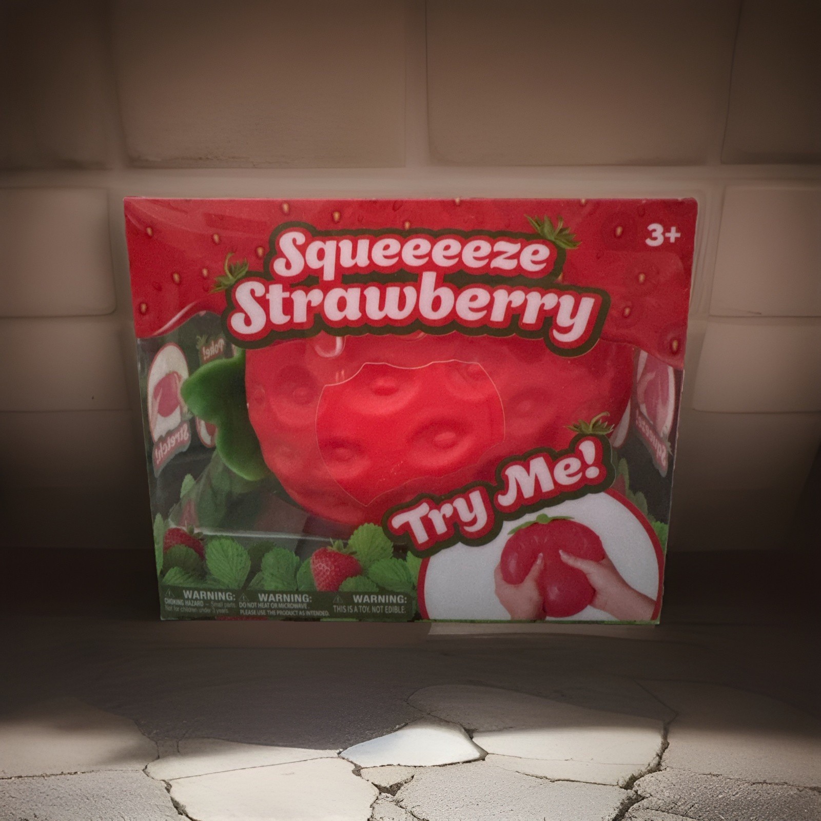 New Sunny Days Jumbo Squeezy Strawberry Squishy Sensory Toy