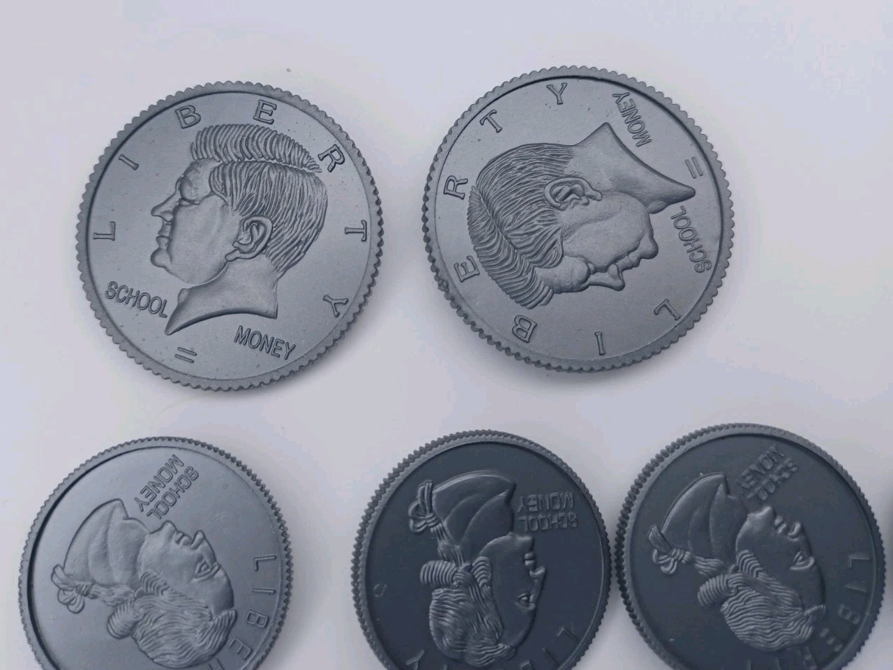 Play Money Coin Lot Of Plastic Coins With Hook & Loop For Felt Board