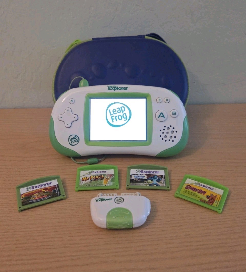 Leap Frog Leapster Explorer System – 4 Games, Case & Camera/Video Tested Works