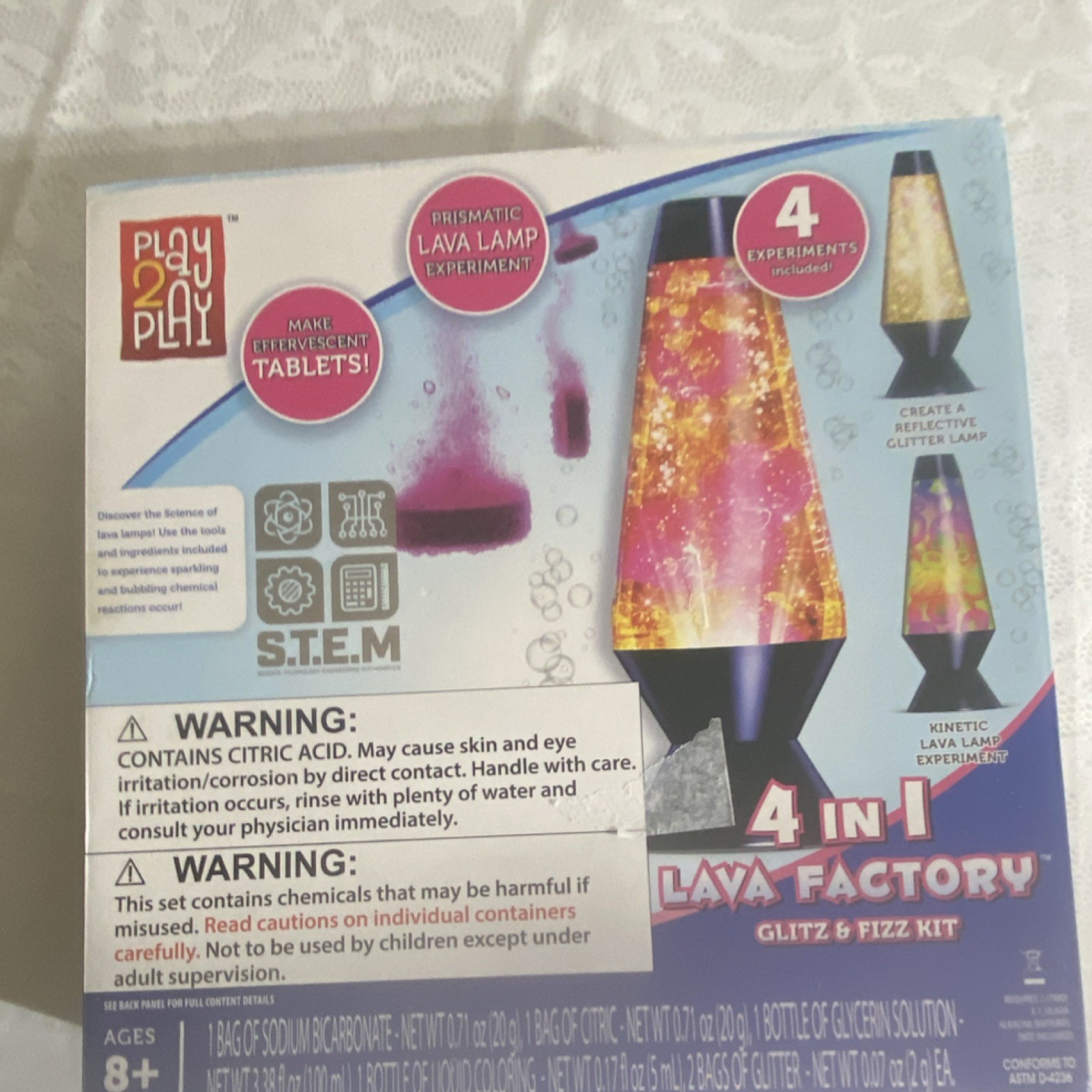 Anker Play Products 4 in 1 Lava Factory Glitz & Fizz Kit Lava Lamp Ages 8+