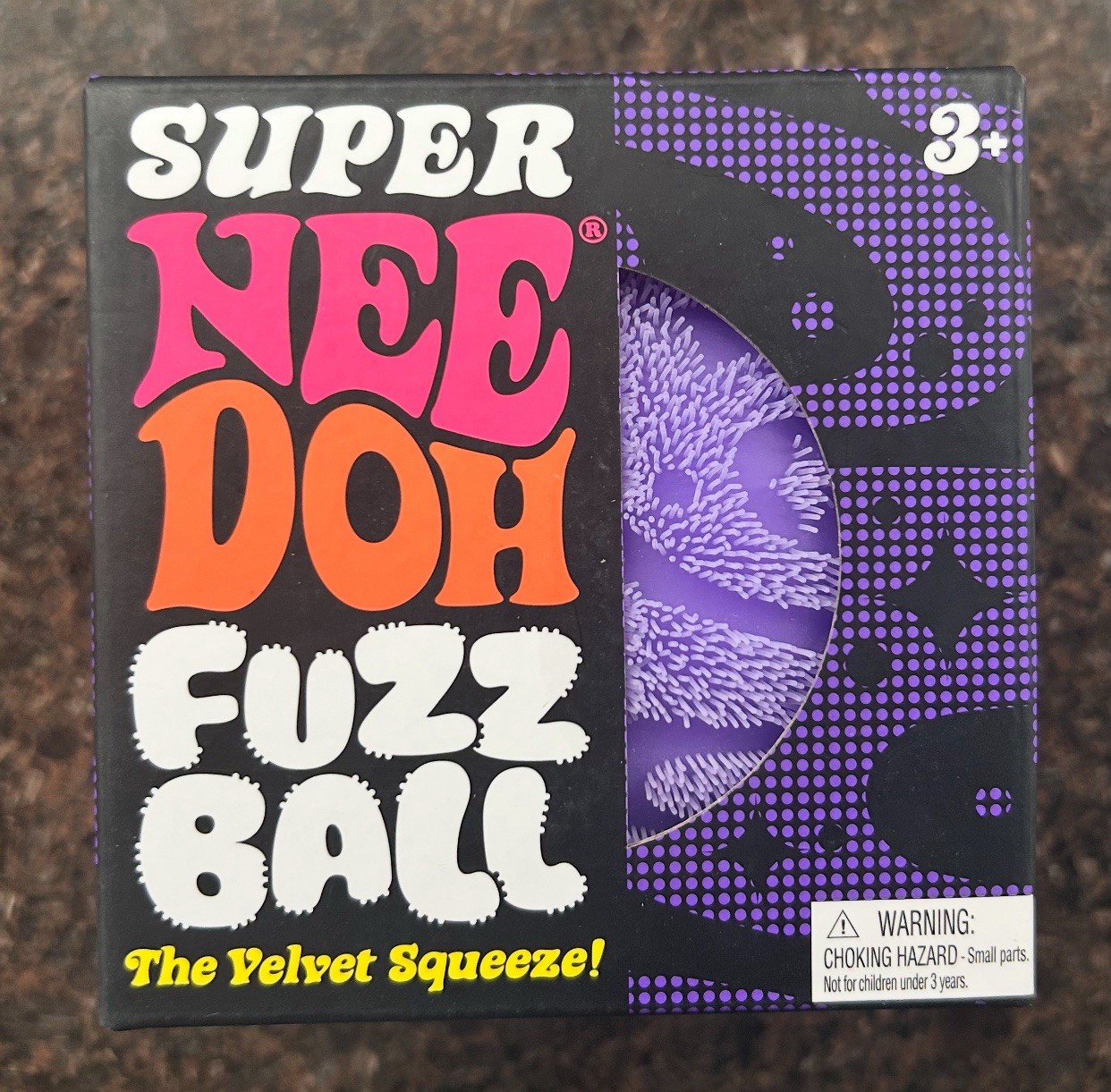 Super NeeDoh FuzzBall The Velvet Squeeze Toy Purple **BRAND NEW**