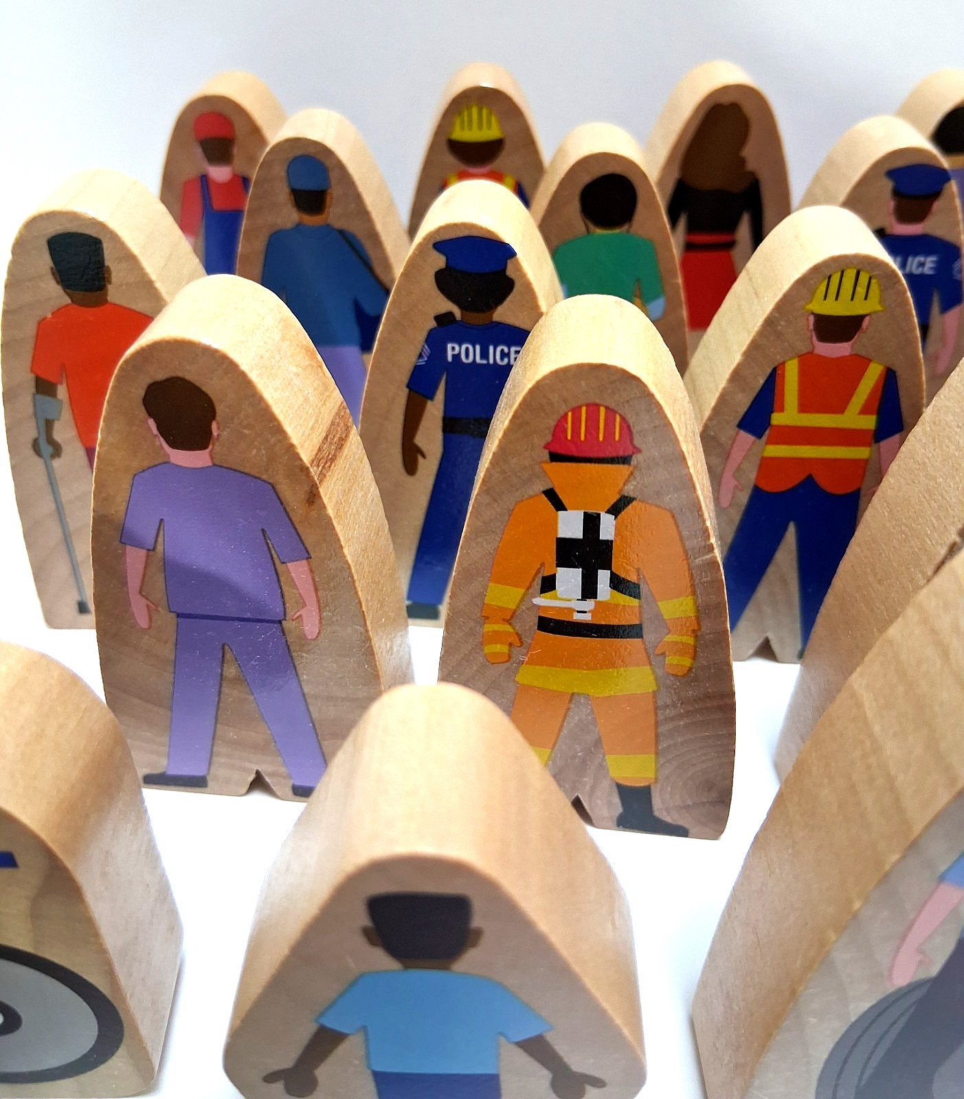 Constructive Playthings Community Helpers 25 Wood Pieces; 2″-2.5″ Tall