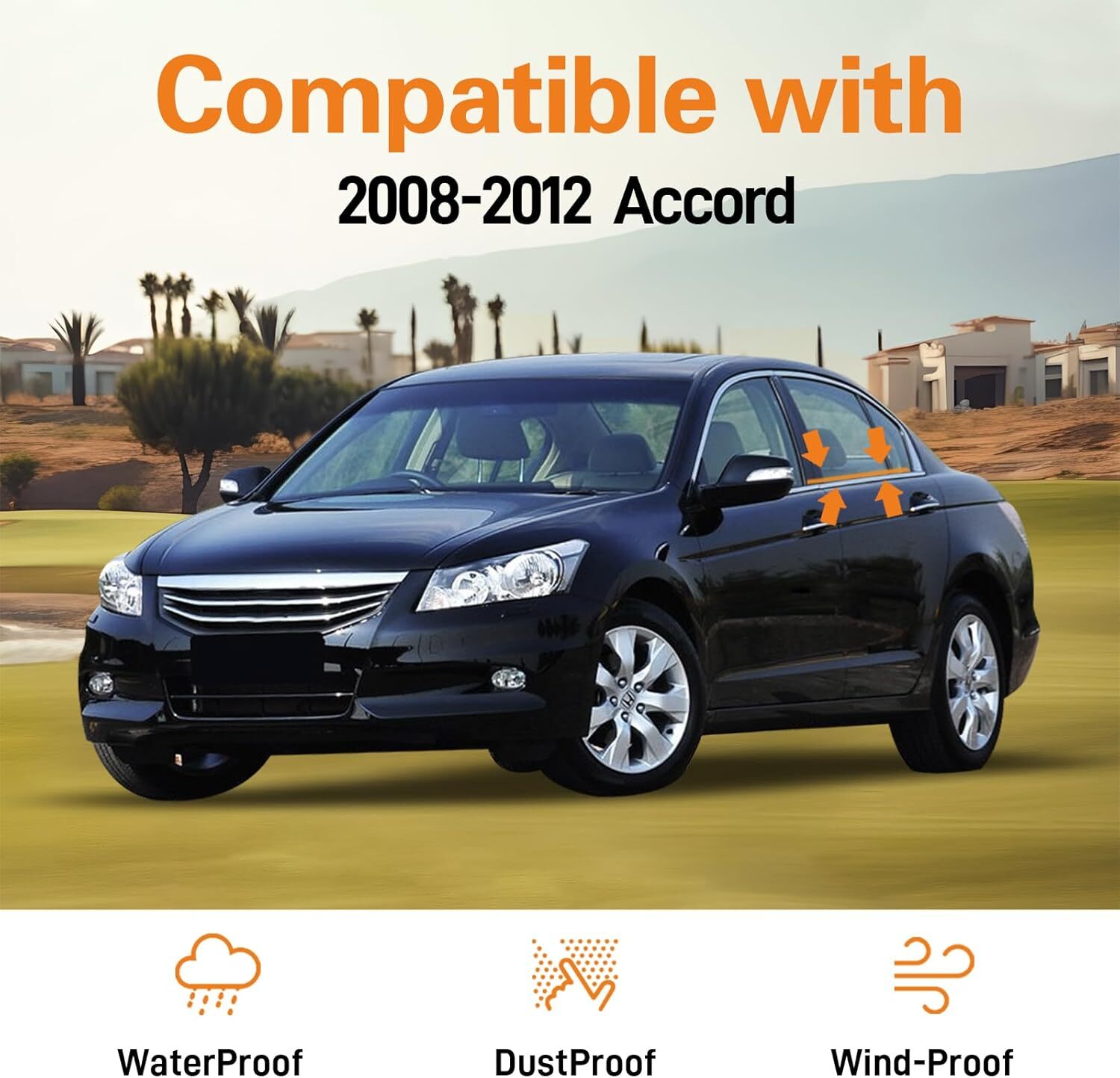 4Pcs Car Window Moulding Trim Seal Belt Weatherstrip Comptabile with Accord