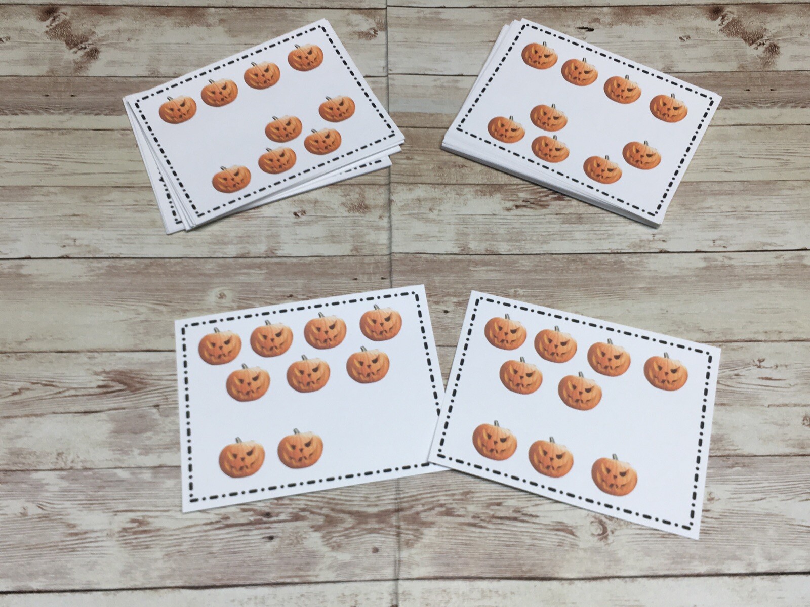 Pumpkin Count – Cards for Learning Center 40 Cards- Teaching supplies