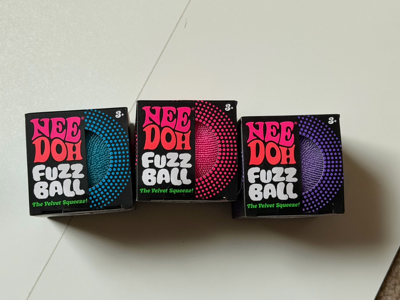 NEEDOH VELVET FUZZ BALL BLUE/PURPLE/PINK