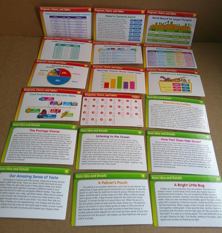 LAKESHORE Nonfiction Comprehension Quickie Cards with Box (100% complete)