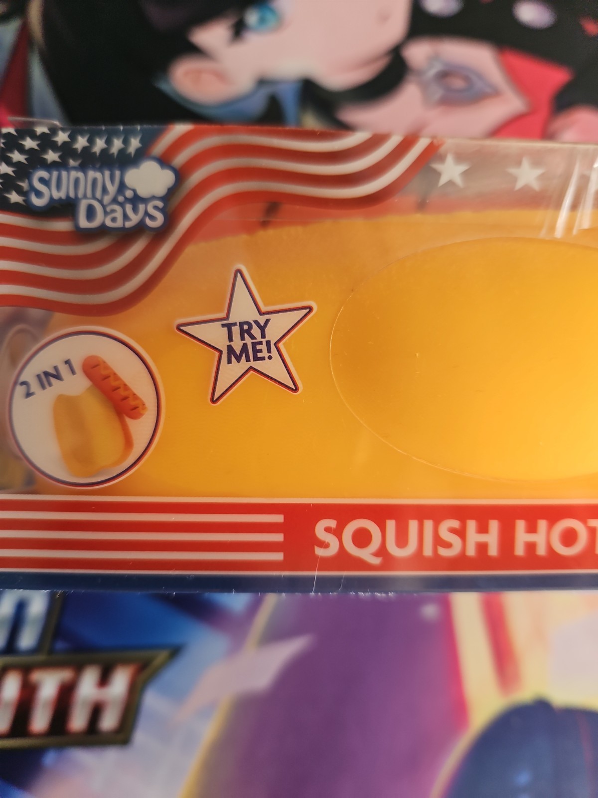 Squishy Hot Dog Squeezy Fidget Toy Sunny Days 2-in-1 Hotdog Stress Relief NEW