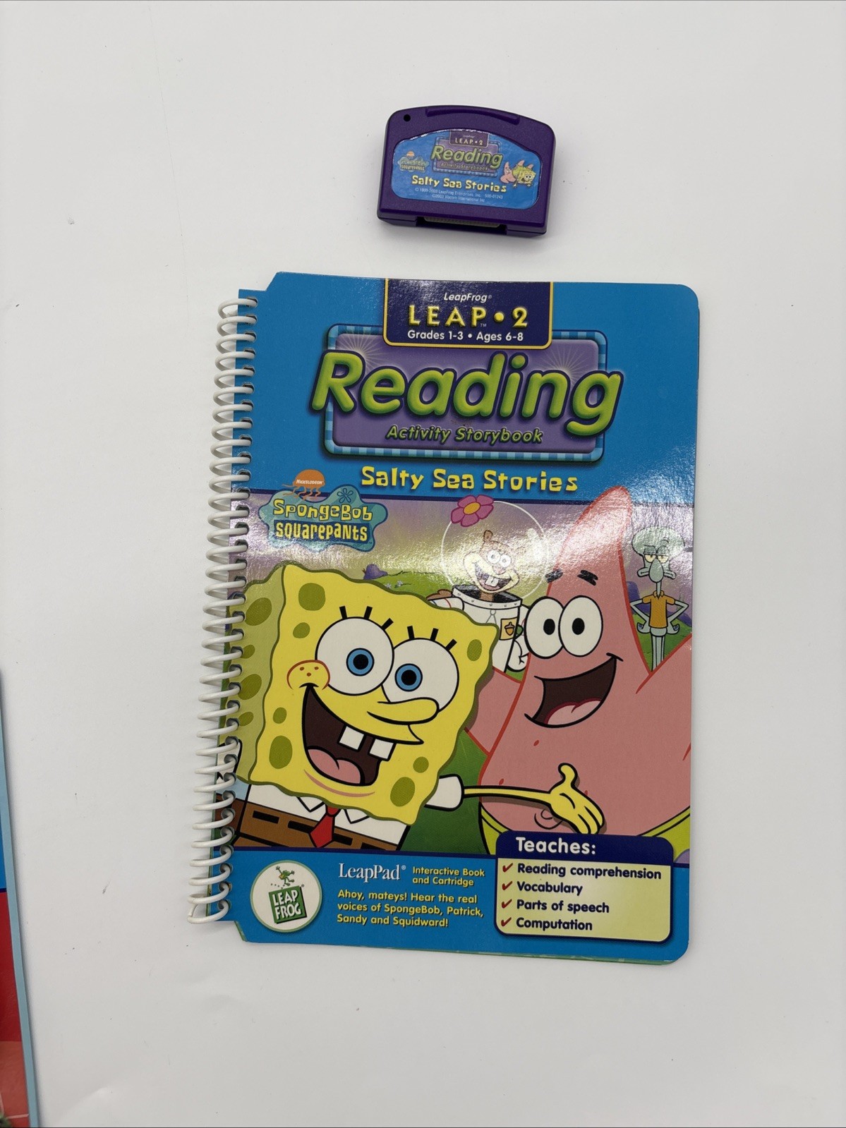 Vintage 2001 LeapFrog Leap Pad Learning System Console + 10 Books ~ Works