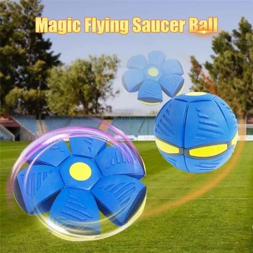 Magic Meta Bounce Ball 2-in-1 Flying Saucer Transforming LED Bouncy Toy Kids Pet