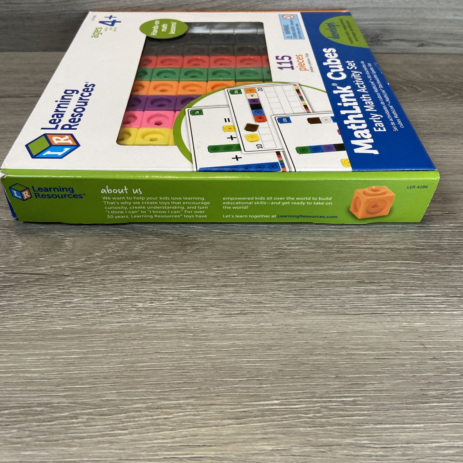 Learning Resources MathLink Cubes 115 pcs Math Activity Set Counting Linking 4+