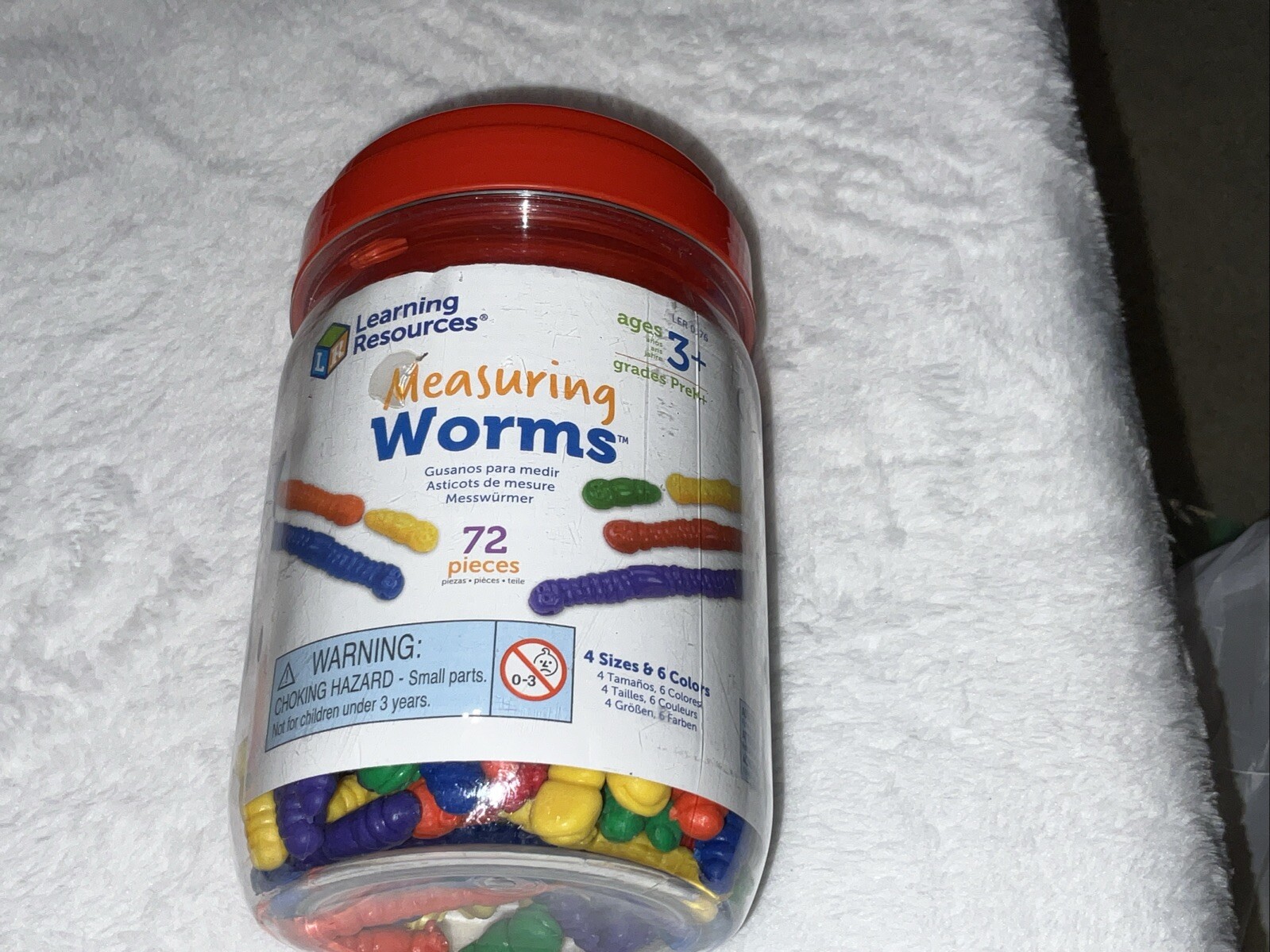 Learning Resources Measuring Worms 72 Pieces, Ages 3+ Toddler Learning Brand New