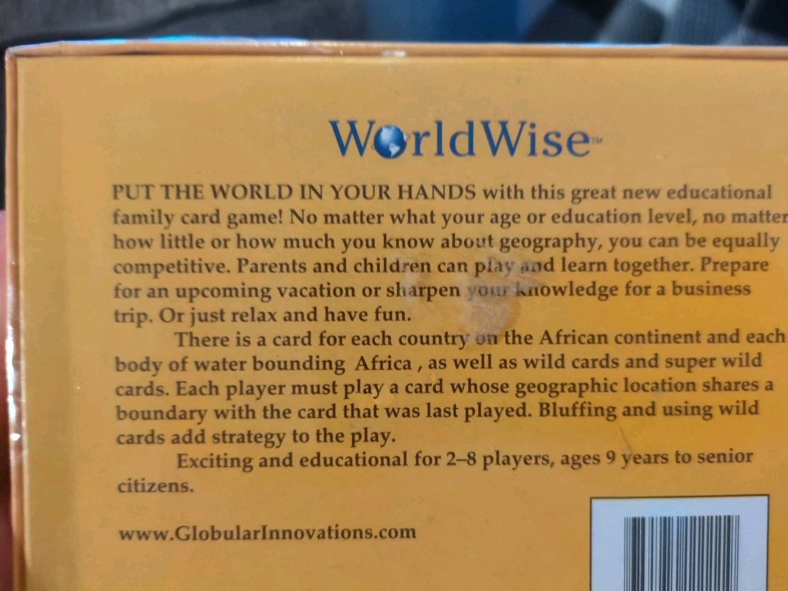 WorldWise Geography Card Game – Africa Edition 2000 Globular Innovations New
