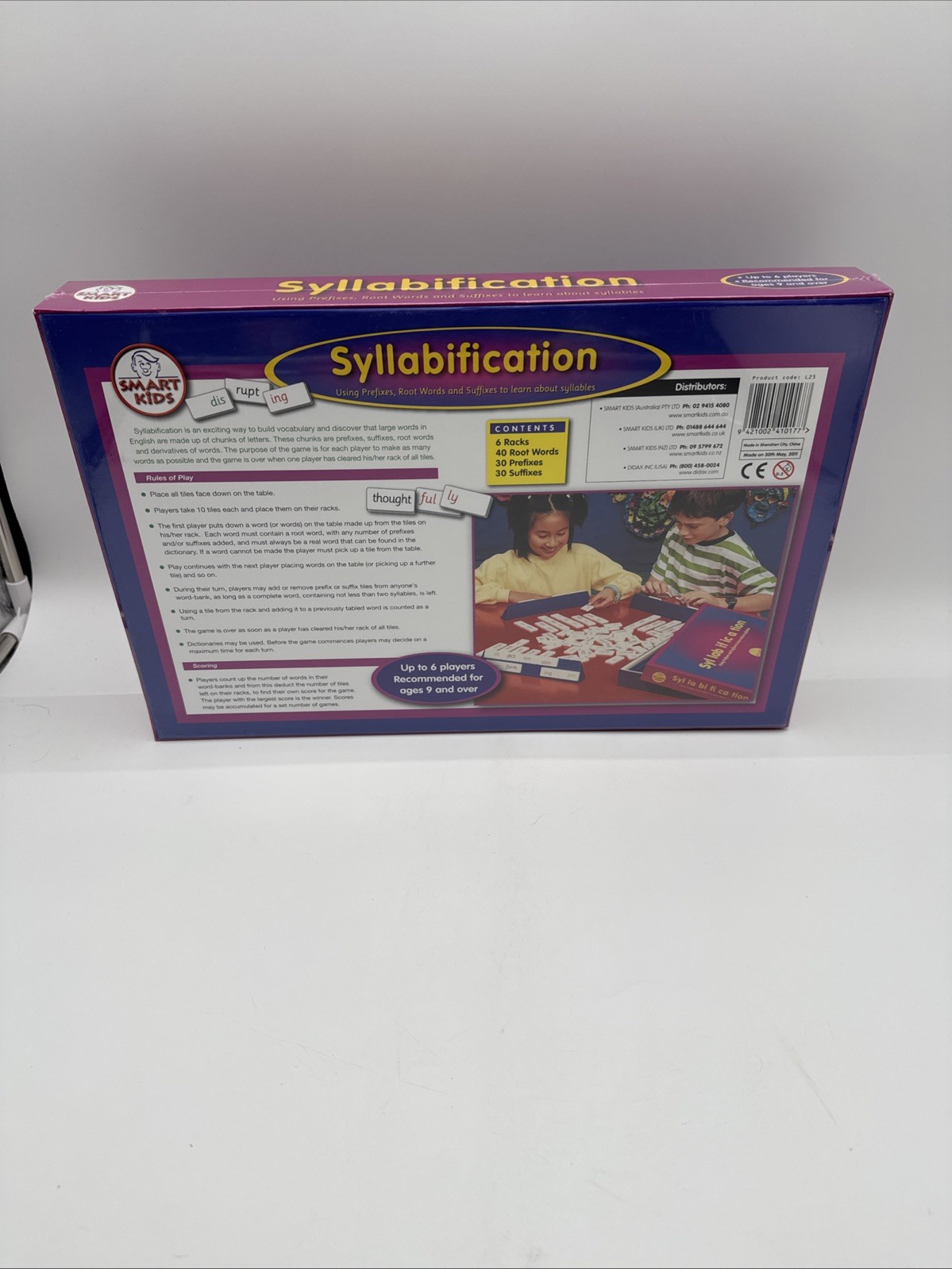 Smart Kids Syllabification Game Prefix Root Word Suffix Learning Ages 9+
