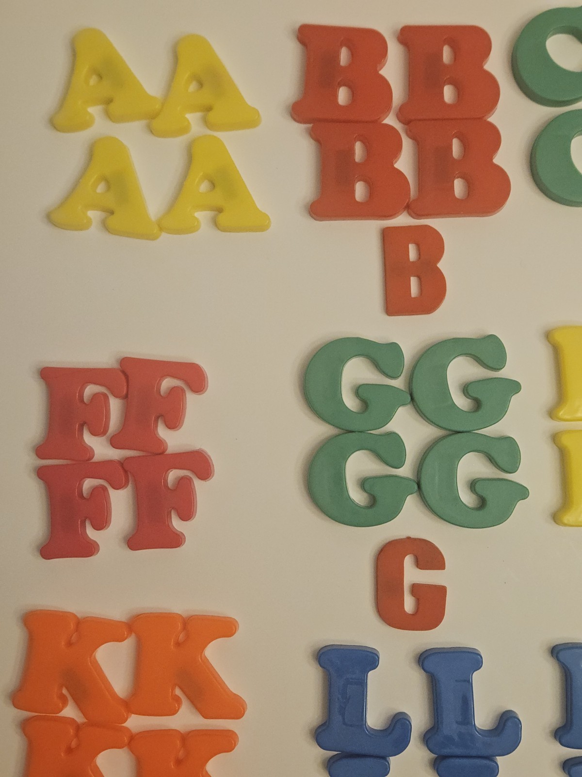 Vintage Plastic Letters Magnetic Alphabet Lot of 111 Assorted Letters