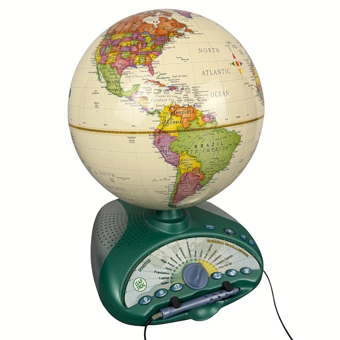 Leap Frog Interactive Talking Smart Globe Eureka Challenge Geography Game Works