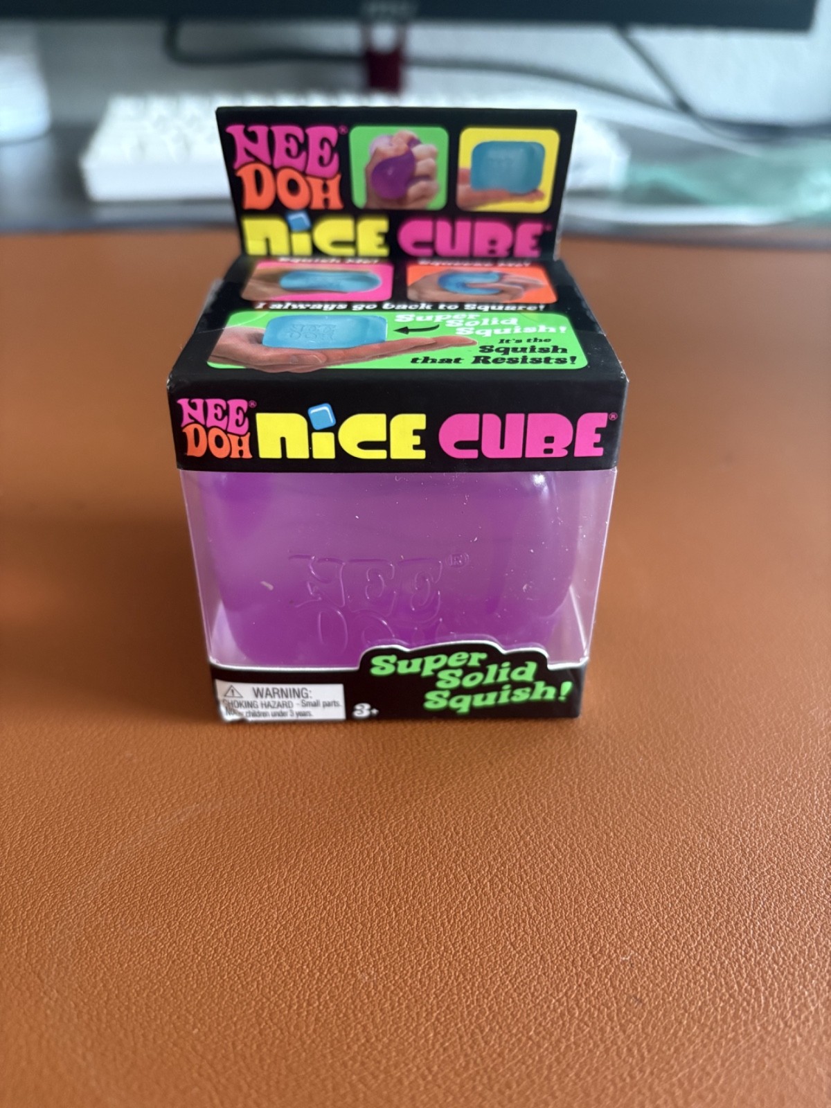 Original Nee Doh Nice Cube – Super Solid Squish! (Purple) Factory Sealed Needoh