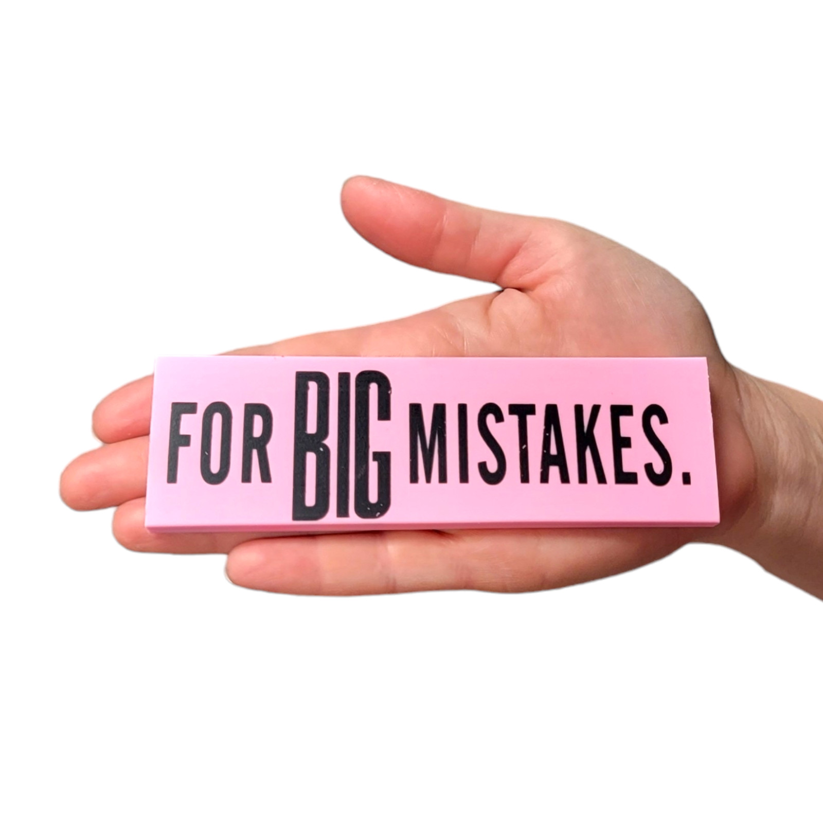 For Big Mistakes. Giant Pink Erasers (5.5″) Large Pencil Rubber Eraser Back