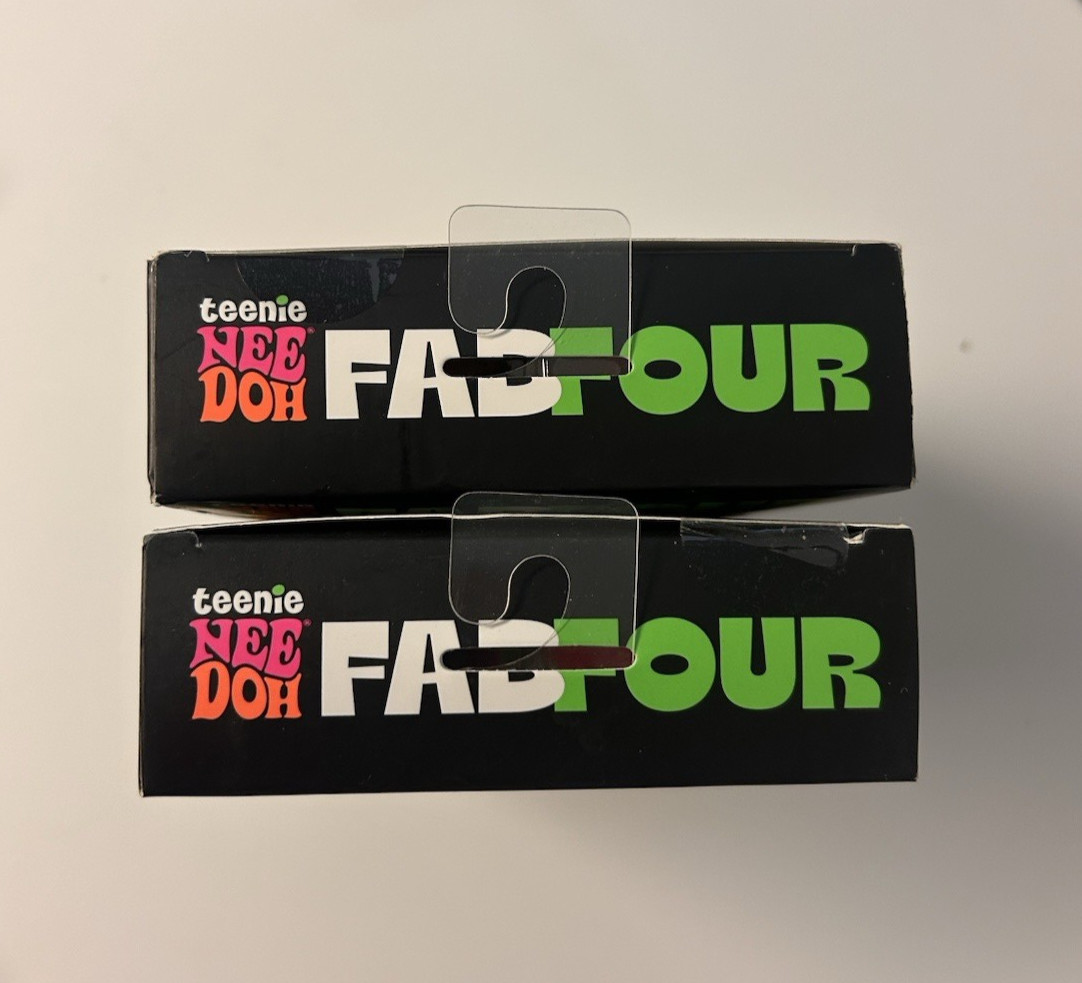 Lot of 2- NeeDoh Teenie Fab Four 4-Pack- Color Change, Glow, Swirl, Ripples- NEW