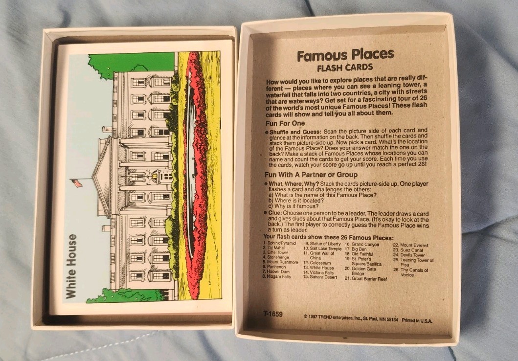 Vtg Trend Enterprises 1986 Animals Fun To Know & 1987 Famous Places Fun To Know