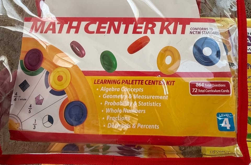 Learning Palette Level 4 Math Center Kit with 6 Sets of 12 Cards Each