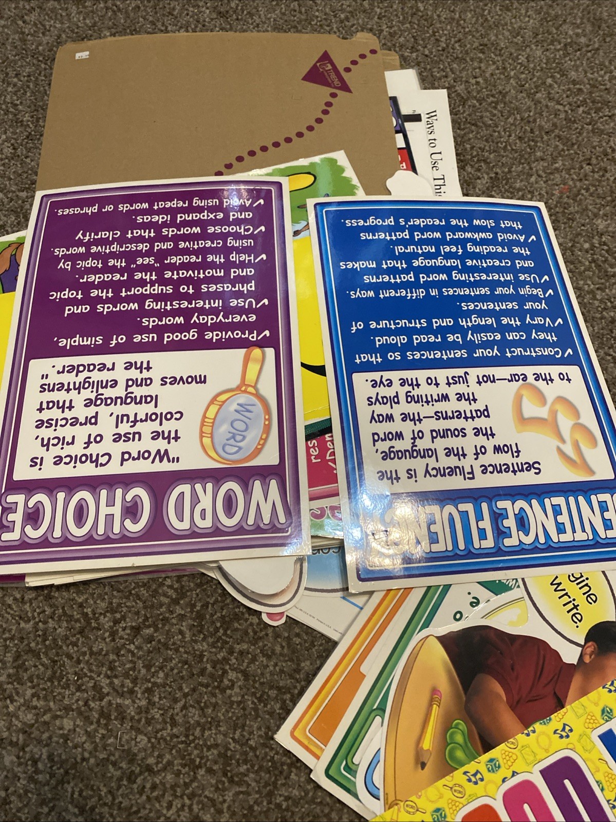 MEGA Language Arts Classroom Poster Lot ~100 Pieces Writing, Grammar, Reading