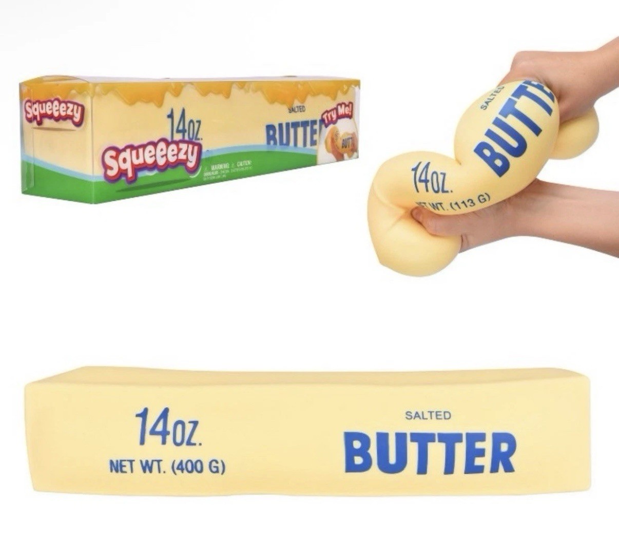 Sunny Days Squeezy Butter – 10″ Squishy Stress Toy, Sensory Fidget, In Hand
