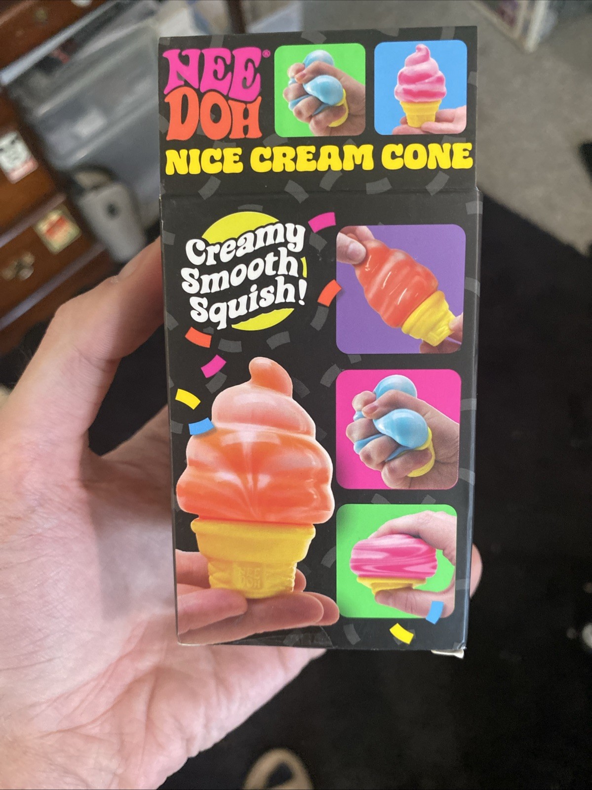Schylling NeeDoh Orange Nice Cream Cone Ice Cream Squish Fidget Toy New In Box