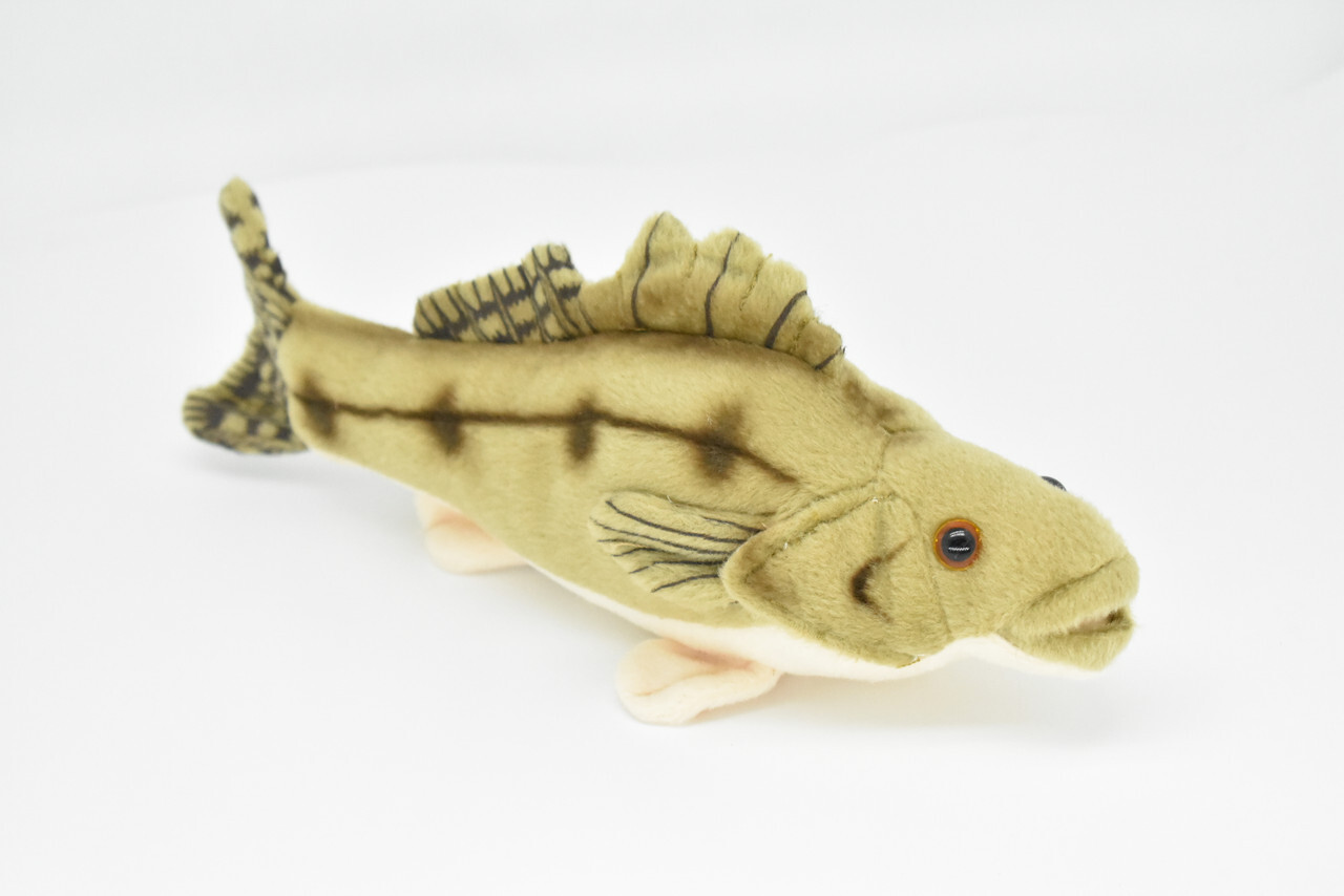 Plush Walleye, Realistic Stuffed Fish, Soft, Toy, Pillow, Gift, 10″ F2003 BB60