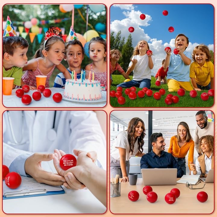 SHQDD 100PCS Motivational Stress Balls for Adults and Kids – 1.57 inches, Red